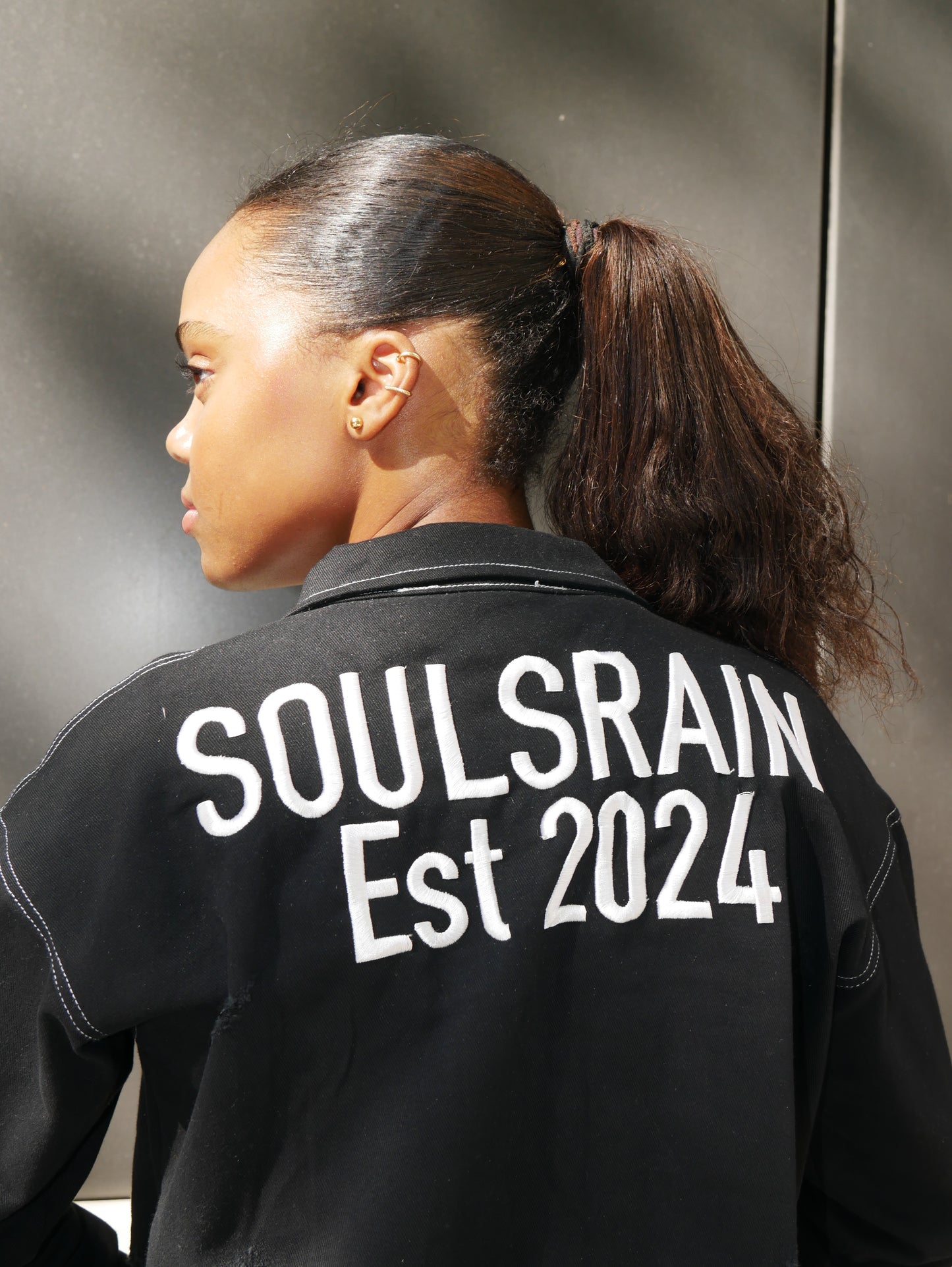 Black Denim Crop Jacket